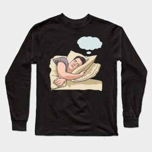 Man Dreaming With Thought Bubble Dreams Dream Long Sleeve T-Shirt